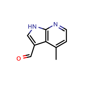 Chemical structure of 4-methyl-1H-pyrrolo[2,3-b]pyridine-3-carbaldehyde , CAS 4894-34-2, AChemBlock F-4718