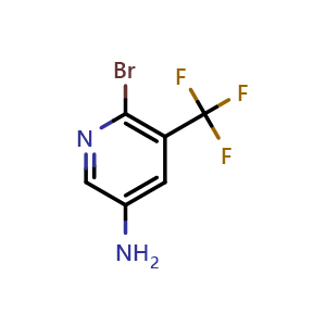 Chemical structure of 6-Bromo-5-trifluoromethyl-pyridin-3-ylamine , CAS 1642844-33-4, AChemBlock F-4741