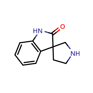 Chemical structure of Spiro[indole-3,3'-pyrrolidin]-2(1H)-one , CAS 6786-41-0, AChemBlock F-4758