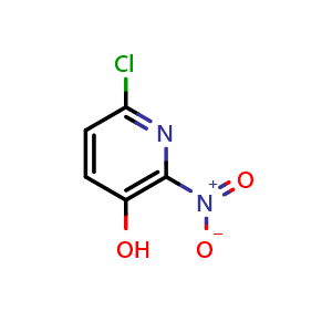 Chemical structure of 6-Chloro-2-nitropyridin-3-ol , CAS 887471-39-8, AChemBlock F-4775
