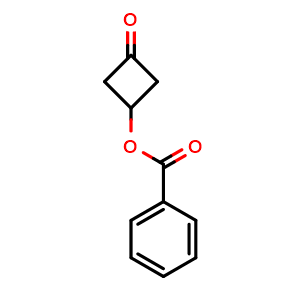 Chemical structure of 3-Oxocyclobutyl benzoate , CAS 1081559-36-5, AChemBlock F-4777