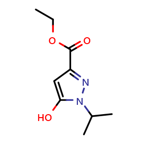 Chemical structure of Ethyl 5-hydroxy-1-isopropyl-1H-pyrazole-3-carboxylate , CAS 51986-01-7, AChemBlock F-4779