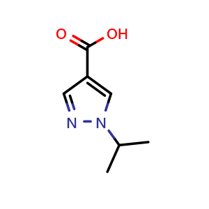 Chemical structure of 1-Isopropyl-1H-pyrazole-4-carboxylic acid , CAS 436096-96-7, AChemBlock F-4782