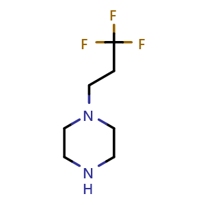 Chemical structure of 1-(3,3,3-Trifluoropropyl)piperazine , CAS 399580-61-1, AChemBlock F-4805