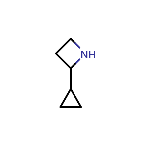 Chemical structure of 2-Cyclopropylazetidine , CAS 777887-75-9, AChemBlock F-4827
