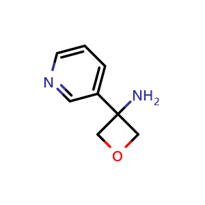 Chemical structure of 3-Pyridin-3-yloxetan-3-amine , CAS 1393552-30-1, AChemBlock F-4832