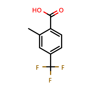 Chemical structure of 2-Methyl-4-(trifluoromethyl)benzoic acid , CAS 23984-82-9, AChemBlock F-4844