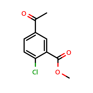 Chemical structure of Methyl 5-acetyl-2-chlorobenzoate , CAS 792911-92-3, AChemBlock F-4877