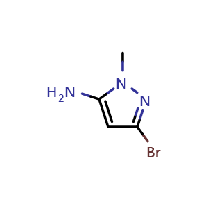 Chemical structure of 5-Amino-3-bromo-1-methylpyrazole , CAS 1357471-14-7, AChemBlock F-4884