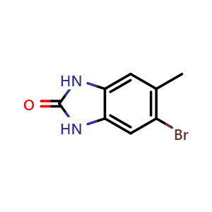 Chemical structure of 5-Bromo-6-methyl-1,3-dihydro-2H-benzimidazol-2-one , CAS 634602-92-9, AChemBlock F-4886