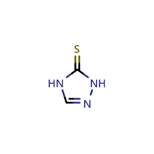Chemical structure of 2H-[1,2,4]Triazole-3-thiol , CAS 3179-31-5, AChemBlock F-4888