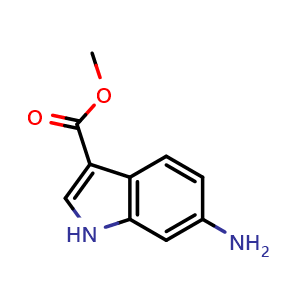 Chemical structure of Methyl 6-amino-1H-indole-3-carboxylate , CAS 1249763-34-5, AChemBlock F-4891