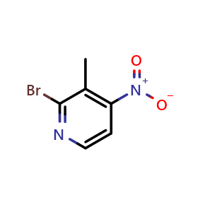 Chemical structure of 2-Bromo-3-methyl-4-nitropyridine , CAS 79055-55-3, AChemBlock F-4894