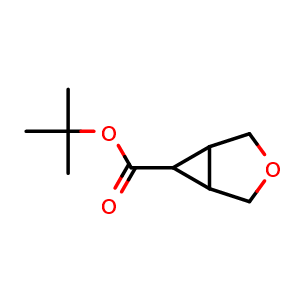 Chemical structure of tert-Butyl 3-oxabicyclo[3.1.0]hexane-6-carboxylate , CAS 89921-53-9, AChemBlock F-4896