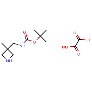 Chemical structure of 3-(Boc-aminomethyl)-3-methylazetidine oxalate , CAS 1392803-42-7, AChemBlock G-5034