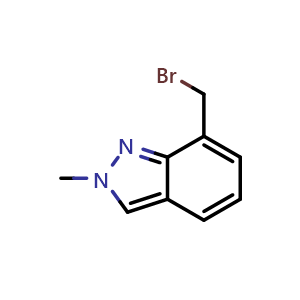Chemical structure of 7-Bromomethyl-2-methylindazole , CAS 1363380-76-0, AChemBlock G-5051