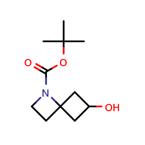 Chemical structure of 1-Boc-6-hydroxy-1-azaspiro[3.3]heptane , CAS 1363381-56-9, AChemBlock G-5053