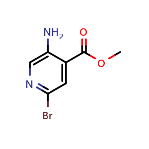 Chemical structure of 5-Amino-2-bromo-isonicotinicacid methyl ester , CAS 1363383-38-3, AChemBlock G-5063