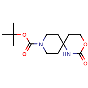 Chemical structure of 9-Boc-2-oxo-3-oxa-1,9-diaza-spiro[5.5]undecane , CAS 1363383-43-0, AChemBlock G-5078
