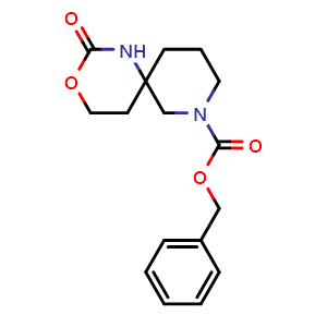 Chemical structure of 8-Cbz-2-oxo-3-oxa-1,8-diaza-spiro[5.5]undecane , CAS 1408074-70-3, AChemBlock G-5083