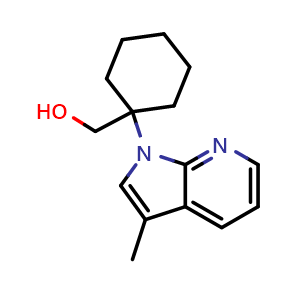 Chemical structure of [1-(3-Methyl-pyrrolo[2,3-b]pyridin-1-yl)-cyclohexyl]-methanol , CAS 2173992-54-4, AChemBlock G-5092