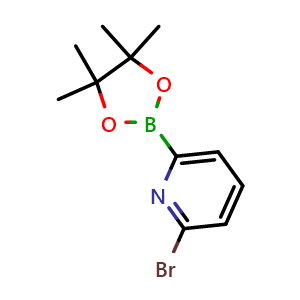 Chemical structure of 2-bromo-6-(4,4,5,5-tetramethyl-1,3,2-dioxaborolan-2-yl)pyridine , CAS 651358-83-7, AChemBlock G-5112