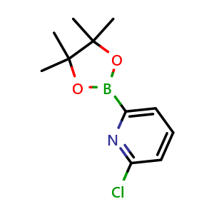 Chemical structure of 2-chloro-6-(4,4,5,5-tetramethyl-1,3,2-dioxaborolan-2-yl)pyridine , CAS 652148-92-0, AChemBlock G-5122