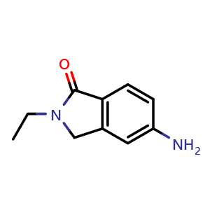 Chemical structure of 5-Amino-2,3-dihydro-2-ethyl-1H-isoindol-1-one , CAS 1234615-94-1, AChemBlock G-5125