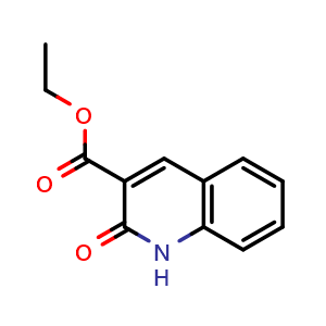 Chemical structure of Ethyl 2-oxo-1,2-dihydro-quinoline-3-carboxylate , CAS 85870-47-9, AChemBlock G-5214