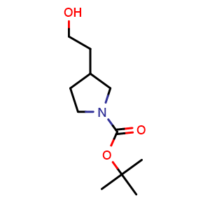 Chemical structure of 1-Boc-pyrrolidine-3-ethanol , CAS 160132-54-7, AChemBlock G-5268