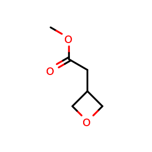 Chemical structure of Methyl 3-oxetane acetate , CAS 1217800-69-5, AChemBlock G-5284