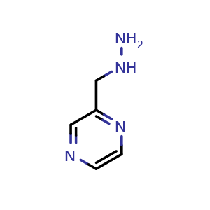 Chemical structure of 2-(Hydrazinomethyl)pyrazine , CAS 887592-66-7, AChemBlock G-5311