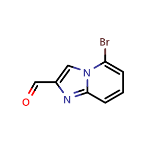 Chemical structure of 5-Bromoimidazo[1,2-a]pyridine-2-carbaldehyde , CAS 878197-68-3, AChemBlock G-5316
