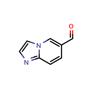 Chemical structure of Imidazo[1,2-a]pyridine-6-carbaldehyde , CAS 116355-16-9, AChemBlock G-5320
