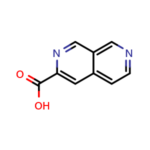 Chemical structure of 2,7-Naphthyridine-3-carboxylic acid , CAS 250674-48-7, AChemBlock G-5323