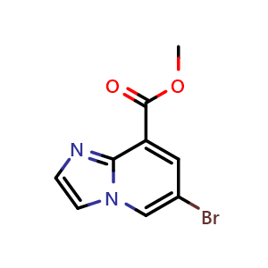 Chemical structure of Methyl 6-bromo-1H-imidazo[1,2-a]pyridine-8-carboxylate , CAS 908581-18-0, AChemBlock G-5325