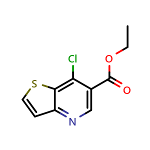 Chemical structure of Ethyl 7-chlorothieno[3,2-b]pyridine-6-carboxylate , CAS 83179-01-5, AChemBlock G-5385