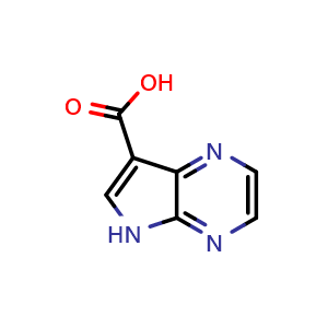 Chemical structure of 5H-Pyrrolo[2,3-b]pyrazine-7-carboxylic acid , CAS 502141-03-9, AChemBlock G-5389