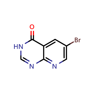 Chemical structure of 6-Bromo-3H-pyrido[2,3-d]pyrimidin-4-one , CAS 155690-79-2, AChemBlock G-5408
