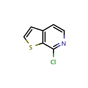 Chemical structure of 7-Chlorothieno[2,3-c]pyridine , CAS 28948-58-5, AChemBlock G-5426