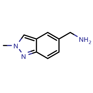 Chemical structure of 5-Aminomethyl-2-methylindazole , CAS 1159511-63-3, AChemBlock G-5430