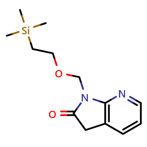 Chemical structure of 1-{[(2-Trimethylsilyl)ethoxy]methyl}-1H-pyrrolo[2,3-b]pyridin-2-one , CAS 879132-48-6, AChemBlock G-5468