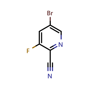 Chemical structure of 5-Bromo-2-cyano-3-fluoropyridine , CAS 886373-28-0, AChemBlock G-5485