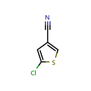 Chemical structure of 5-Chloro-3-thiophenecarbonitrile , CAS 1108712-56-6, AChemBlock G-5519