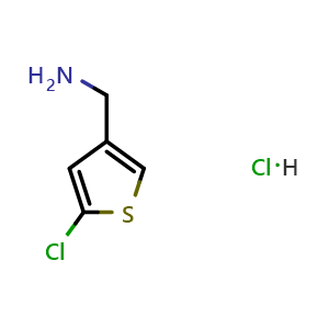 Chemical structure of 5-Chloro-3-thiophenemethanamine hydrochloride , CAS 1108712-55-5, AChemBlock G-5520