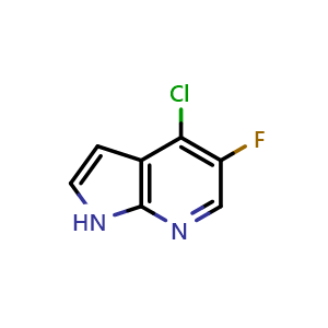 Chemical structure of 4-Chloro-5-fluoro-7-azaindole , CAS 882033-66-1, AChemBlock G-5542