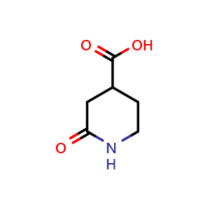Chemical structure of 2-Oxopiperidine-4-carboxylic acid , CAS 24537-50-6, AChemBlock G-5564