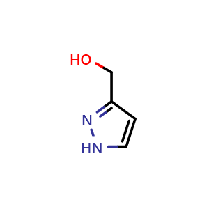 Chemical structure of 3-Hyroxymethyl-1H-pyrazole , CAS 23585-49-1, AChemBlock G-5586