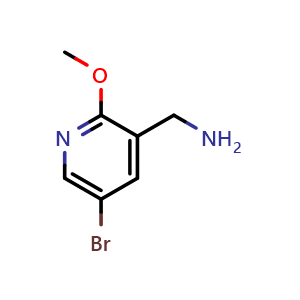 Chemical structure of 3-Aminomethyl-5-bromo-2-methoxypyridine , CAS 887581-33-1, AChemBlock G-5592