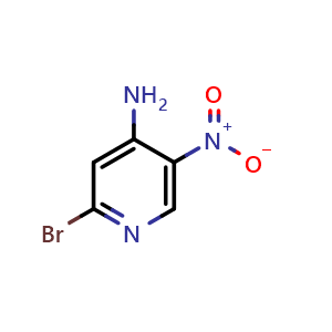 Chemical structure of 4-Amino-2-bromo-5-nitropyridine , CAS 84487-15-0, AChemBlock G-5595